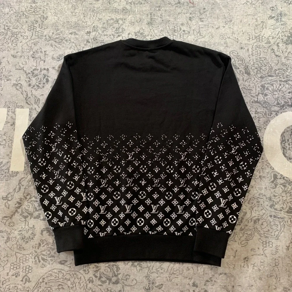 Louis Vuitton Monogram Gradient Sweatshirt Mens L Black Excellent Crewneck LV - Picture 2 of 4